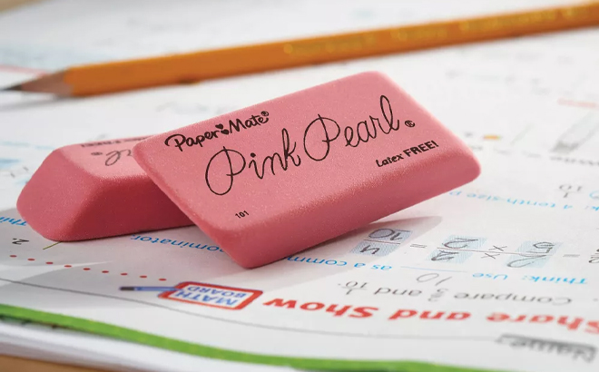 Paper Mate 3pk Pencil Erasers Pink Pearl