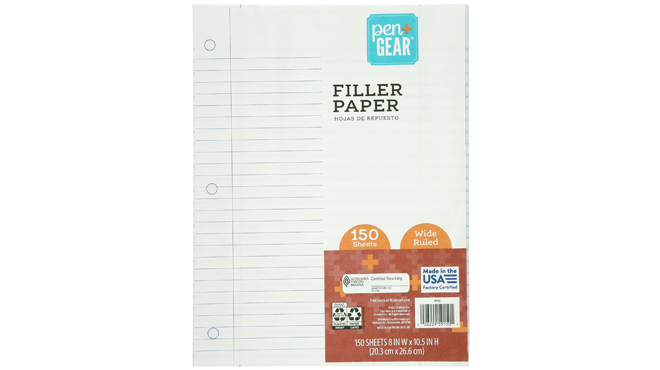 PenGear Wide Ruled Filler Paper 150 Sheets