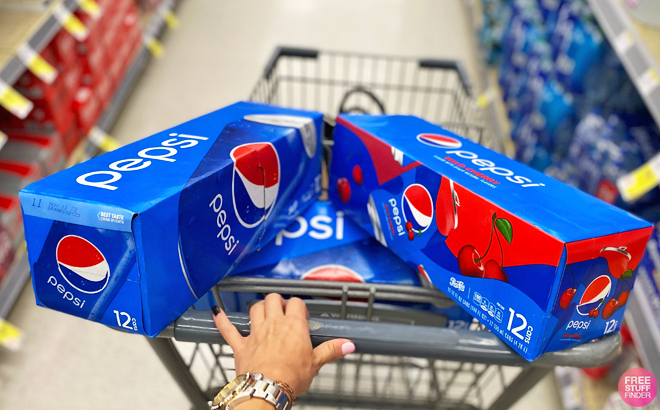 Pepsi 12 Packs on a Walgreens Shopping Cart