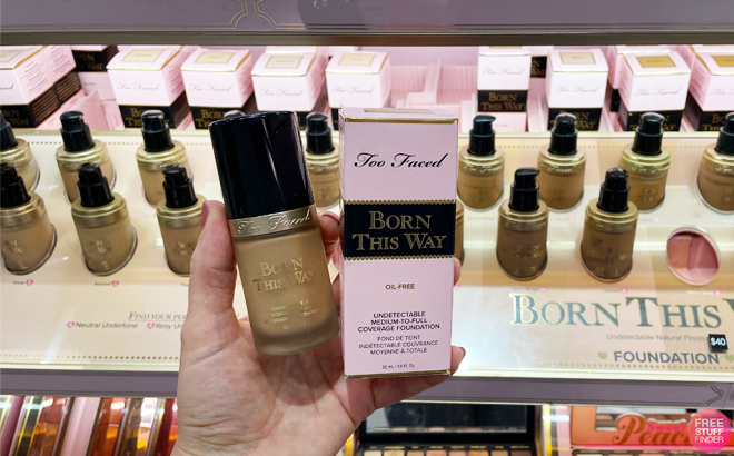 Person Holding Too Faced Born This Way Foundation