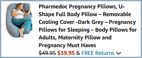 Pharmedoc Pregnancy Pillow Checkout Screen