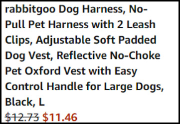 Rabbitgoo No Pull Pet Harness Order Summary