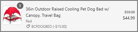 Raised Cooling Pet Bed with Canopy Checkout Summary