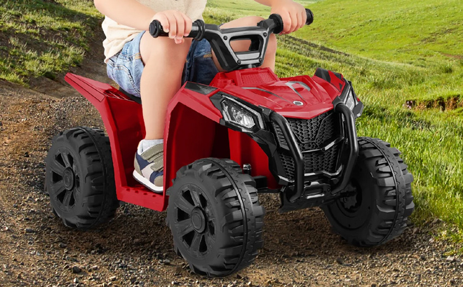 Red Kids Ride On 4 Wheeler Quad