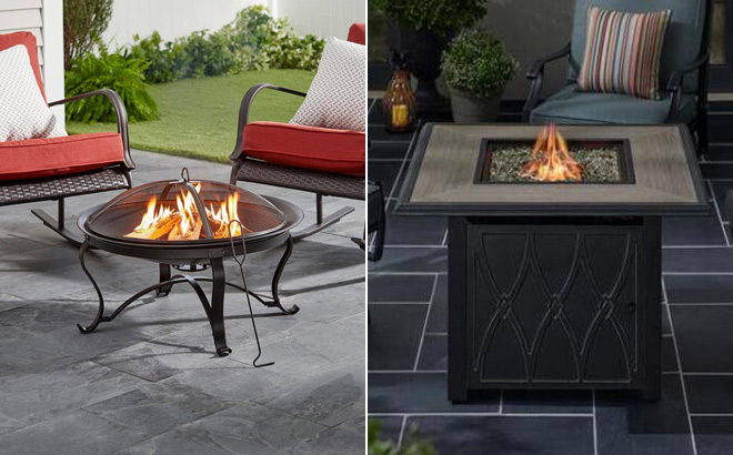 Round Steel Wood Burning Fire Pit in Rubbed Bronze