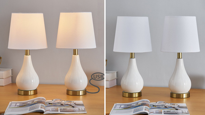 Set of Two Willa Arlo USB Table Lamps