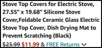 Silicone Stove Top Cover Order Summary