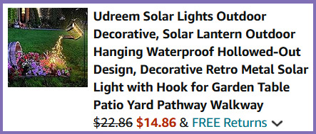 Solar Watering Can Checkout Screen