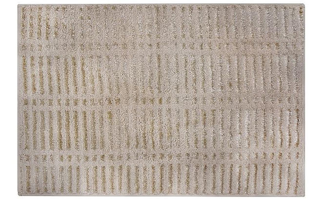 Sonoma Broken Lines Super Soft Washable Throw Rug in the Colors Tan