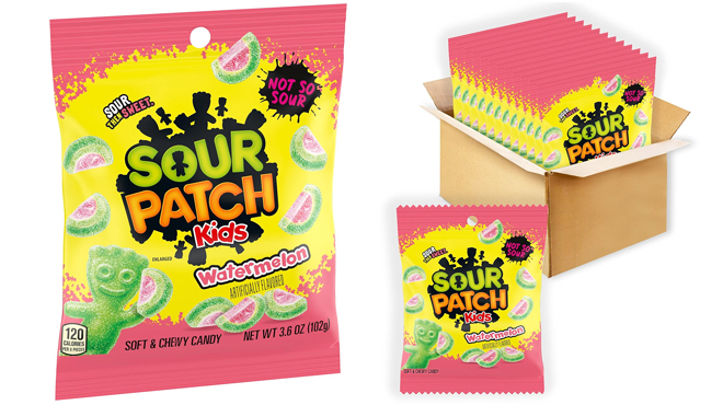 Sour Patch Kids Watermelon Chew Candy 3 5 oz Bags 12 Pack
