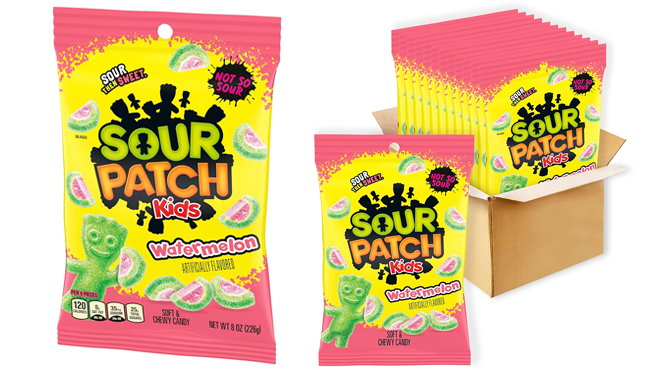 Sour Patch Kids Watermelon Chew Candy 8 oz Bags 12 Pack