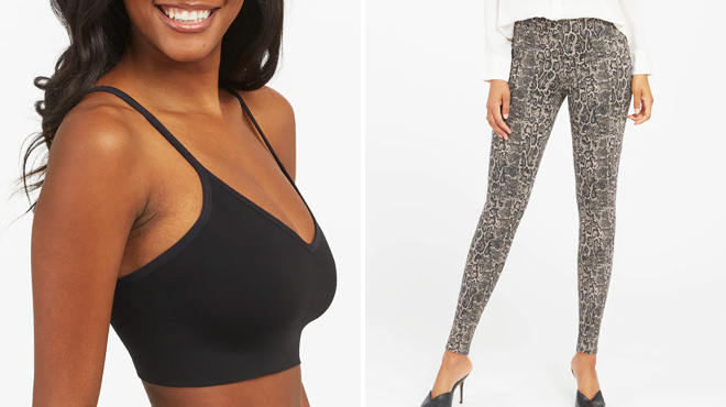 Spanx Seamless Power EcoCare Bralette and Jean ish Ankle Leggings