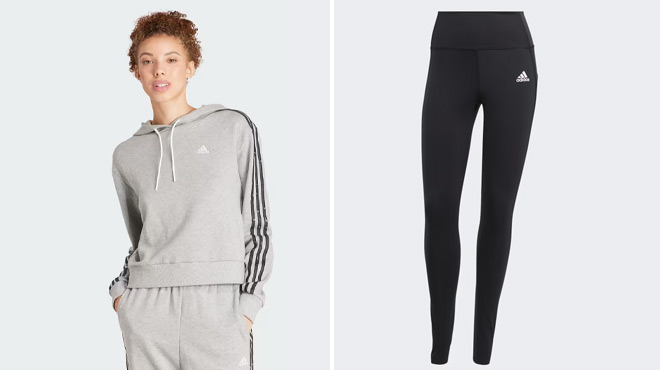 Split Image of Adidas Hoodie and Tights