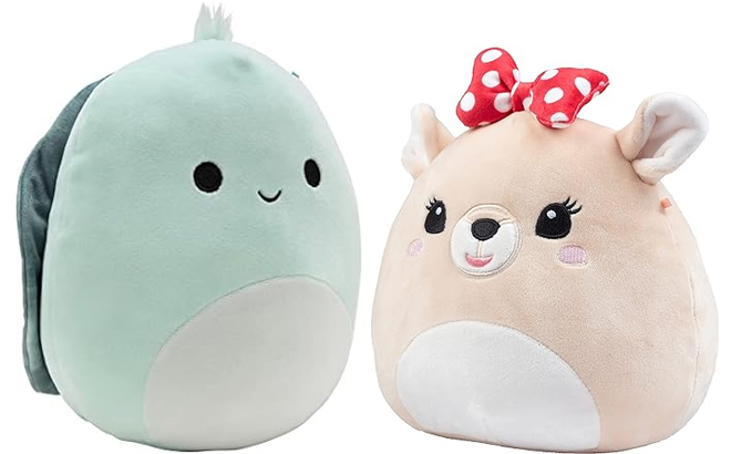 Squishmallows Original 8 Inch Onica The Turtle and Squishmallows 8 Inch Clarice The Reindeer