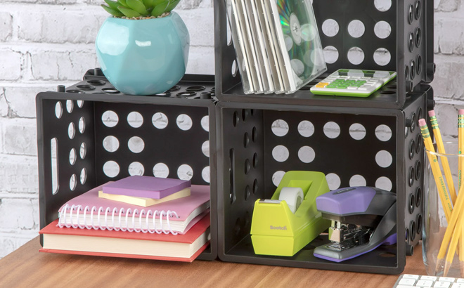 Sterilite Plastic Desktop Storage Mini Crate