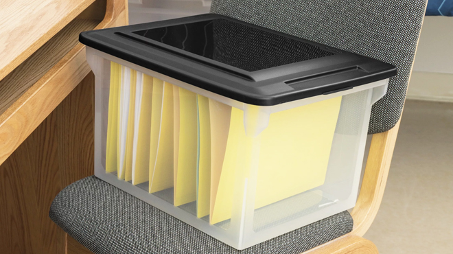 Sterilite Plastic Storage File Box