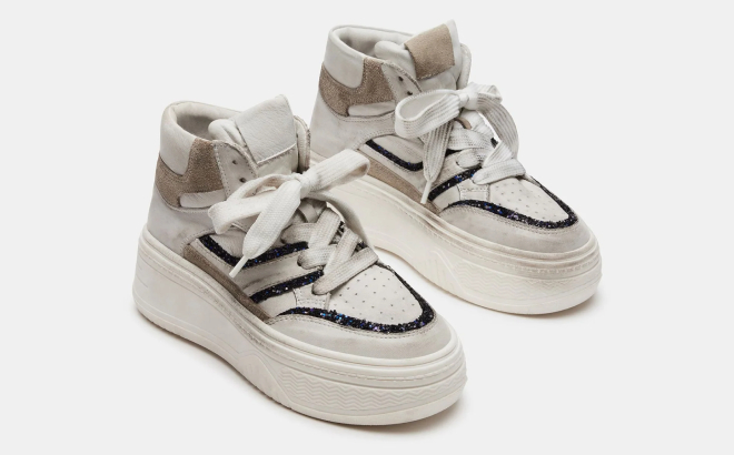 Steve Madden Tyrell White Black Shoes