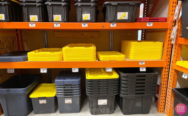 Storage Bins on Home Depot Shelves