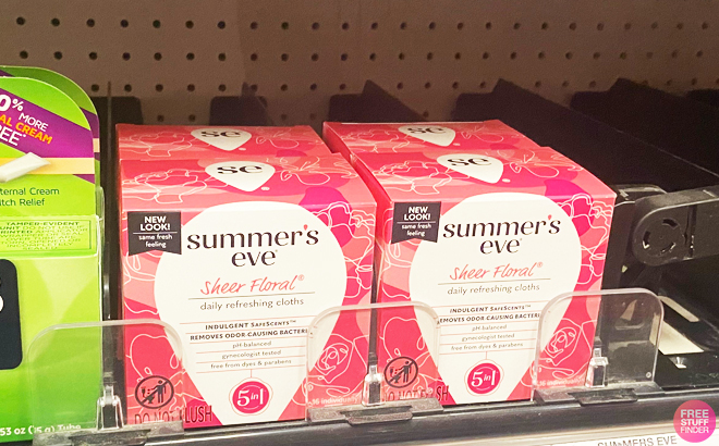 Summers Eve Sheer Floral on Shelf