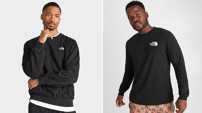 The North Face Mens Crewneck Sweatshirt and Long sleeve T shirt