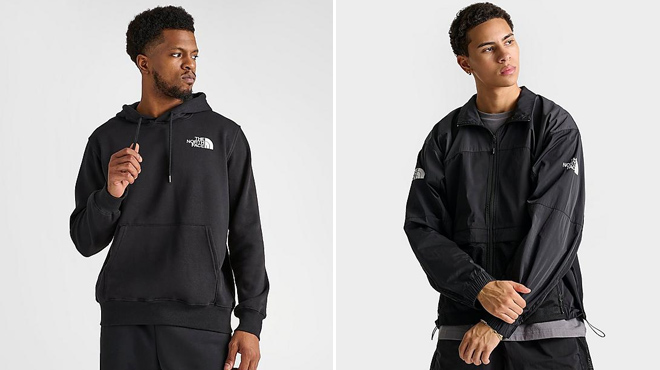 The North Face Mens Hoodie and Mountain Light Wind Jacket