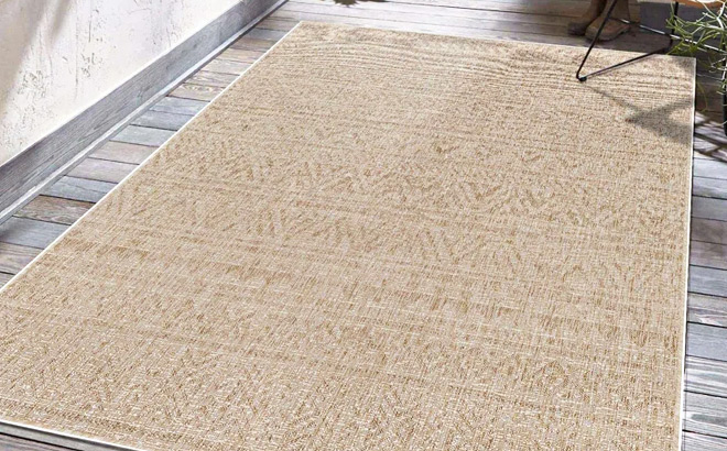 The Twillery Co Mendota Scout Moroccan Khaki Outdoor Area Rug