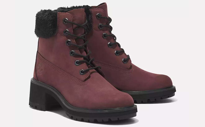 Timberland Womens Boots in Burgundy Nubuck Color