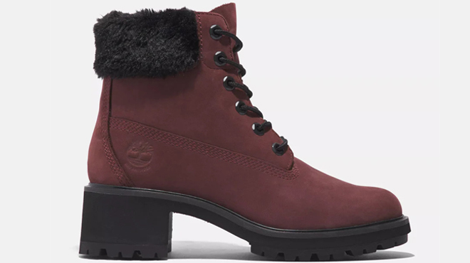 Timberland Womens Kinsley 6 Inch Waterproof Boot in Burgundy Nubuck Color