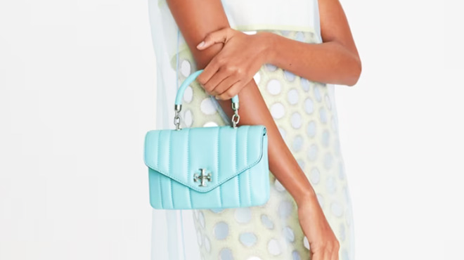 Tory Burch Mini Kira Top Handle Bag Ligh Celeste