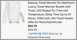 Towel Warmer Checkout Screen