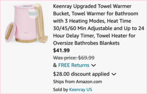 Towel Warmer at Checkout