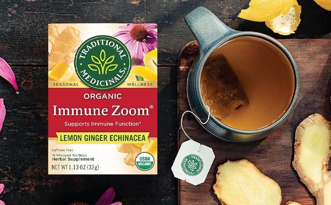 Traditional Medicinals Organic Immune Zoom Lemon Ginger Tea