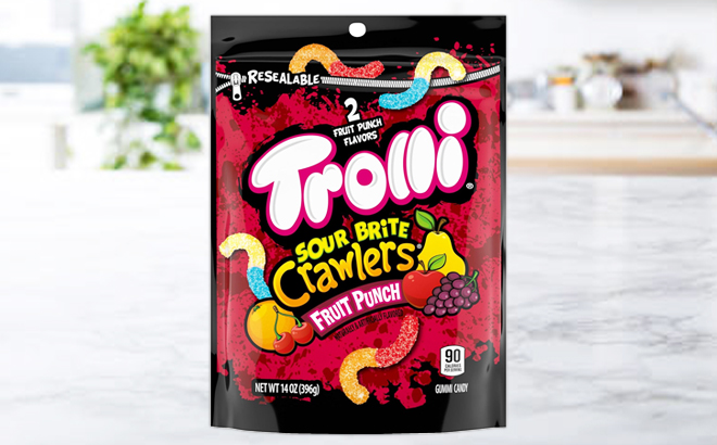 Trolli Sour Brite Crawlers Fruit Punch Gummy Worms 14 Ounce