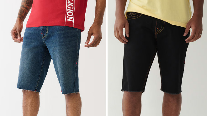 True Religion Ricky Raw Hem Shorts and Ricky Straight Shorts