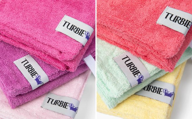 Turbie Twist Set of 3 Cotton Hair Towels in Several Colors