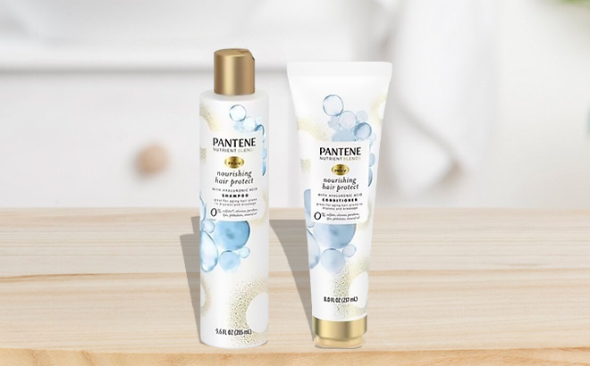 Two Pantene Nutrient Blends Hair Care Products on a Table