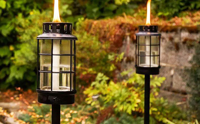 Two Round Lantern Step N Stall Outdoor Torch