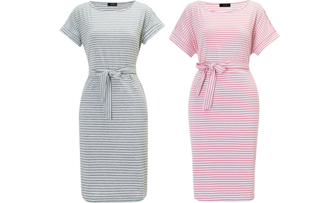 UVN Striped T Shirt Dresses in Two Colors