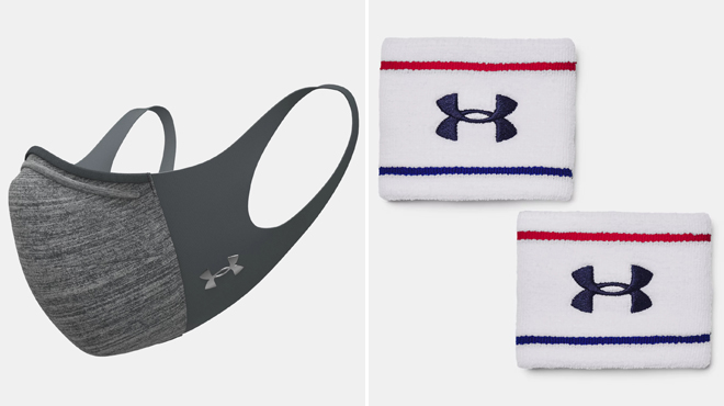 Under Armour Sportsmask and Under Armour UA Striped Performance Terry Wristband 2 Pack