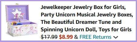Unicorn Musical Jewelry Box Cart Screen