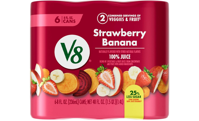 V8 Strawberry Banana Fruit and Vegetable Juice 6 Pack