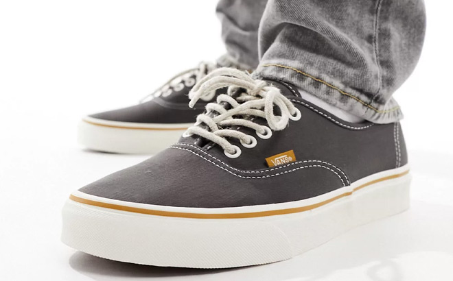 Vans Authentic Sneakers with Yellow Details in Gray Color