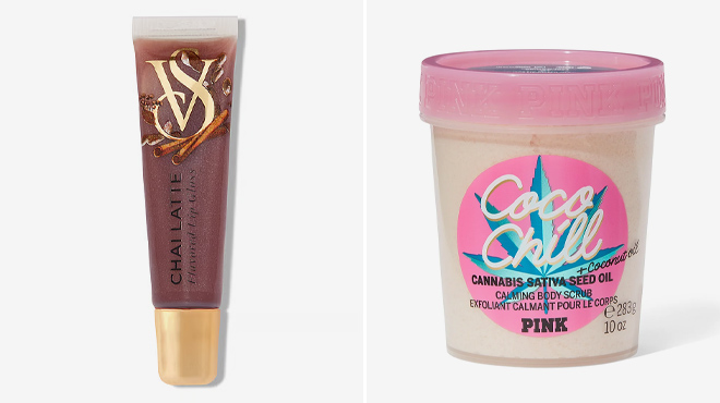 Victorias Secret Flavored Lip Gloss and PINK Coco Chill Calming Body Scrub