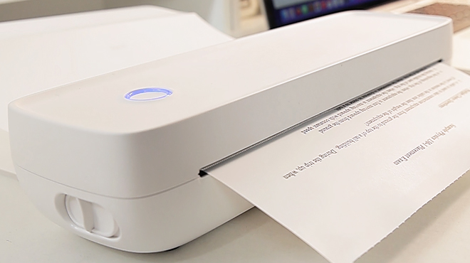 White Portable Wireless Printer on a Desk