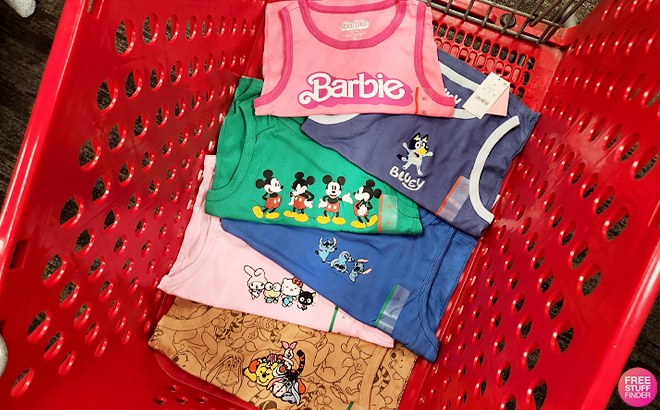 Womens Character Tank Tops Inside a Target Red Cart