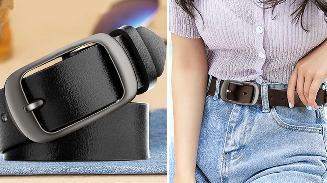 Womens Leather Belt 2 Pack