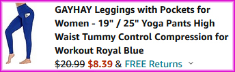 Womens Leggings Checkout Screen