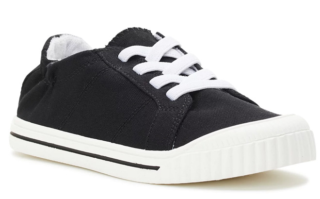 Wonder Nation Casual Bump Toe Sneakers in Black