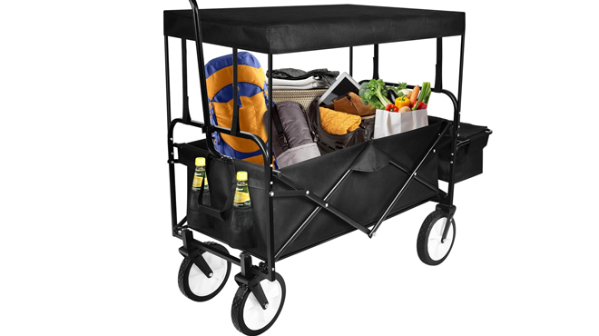 Yssoa Folding Hand Cart with Removable Canopy