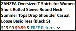 Zanzea Oversized Womens T Shirts Order Summary